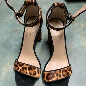 Ann Taylor Leopard Print Heeled Sandals